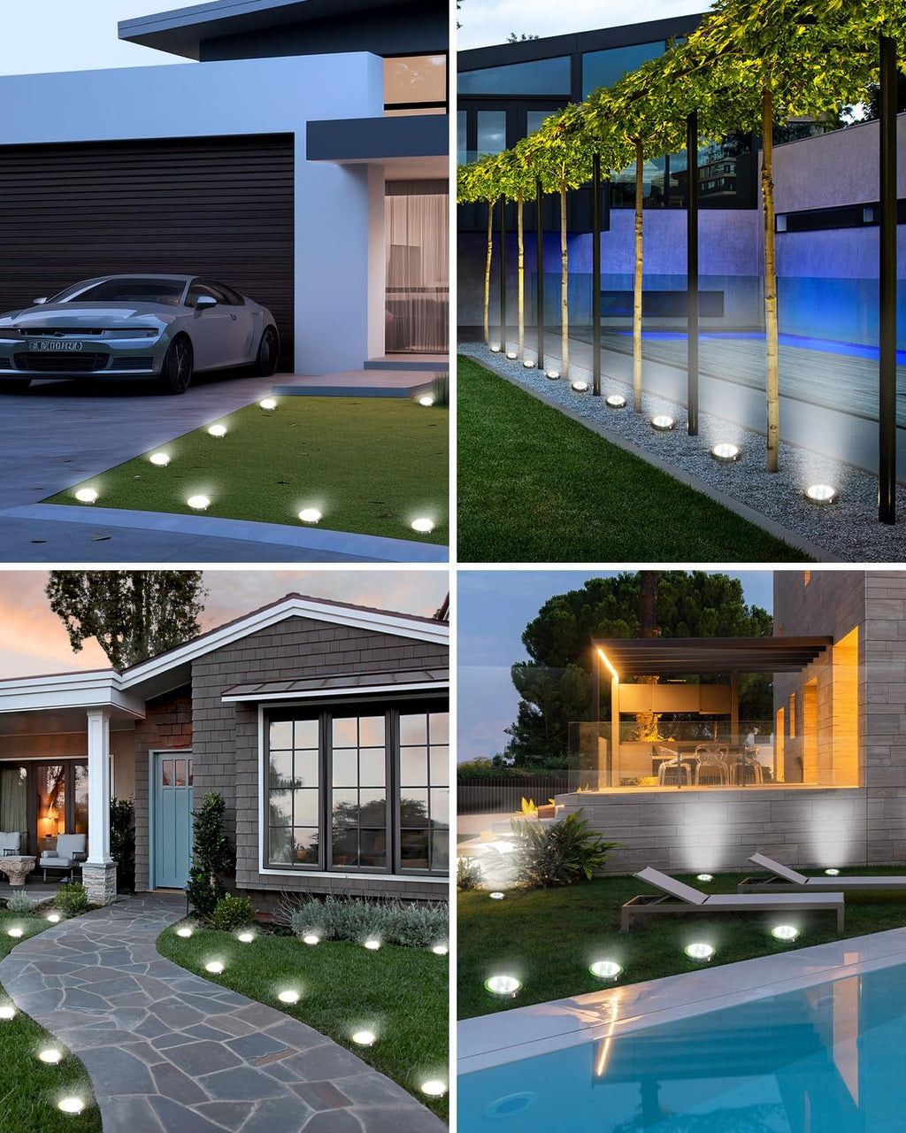 btfarm 10er Solar Bodenleuchten aussen 8 LED wasserdicht warmweiss Garten Weg