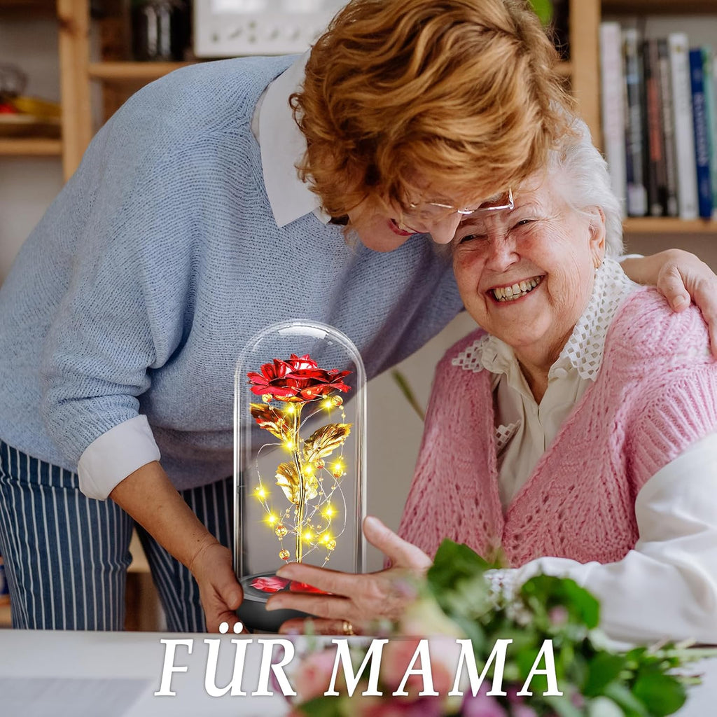 Ewige Rose im Glas Geschenk fuer Frau Freundin Hochzeitstag Dekoration