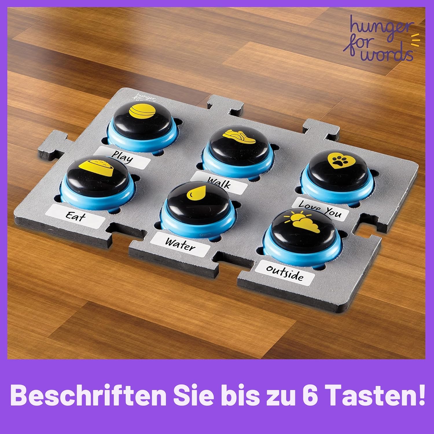 Hundetasten Matte für 6 Talking Buttons Hundetraining Kommunikation