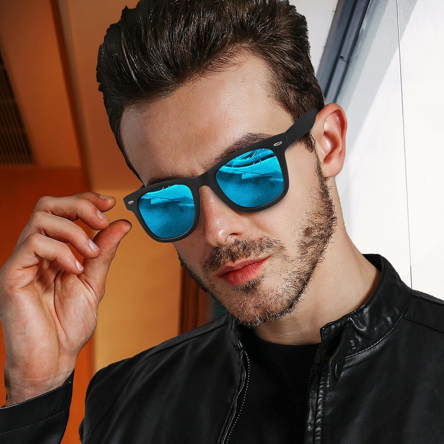 Polarisiert Sonnenbrille Herren Damen eckig UV400 Schutz fuers Autofahren