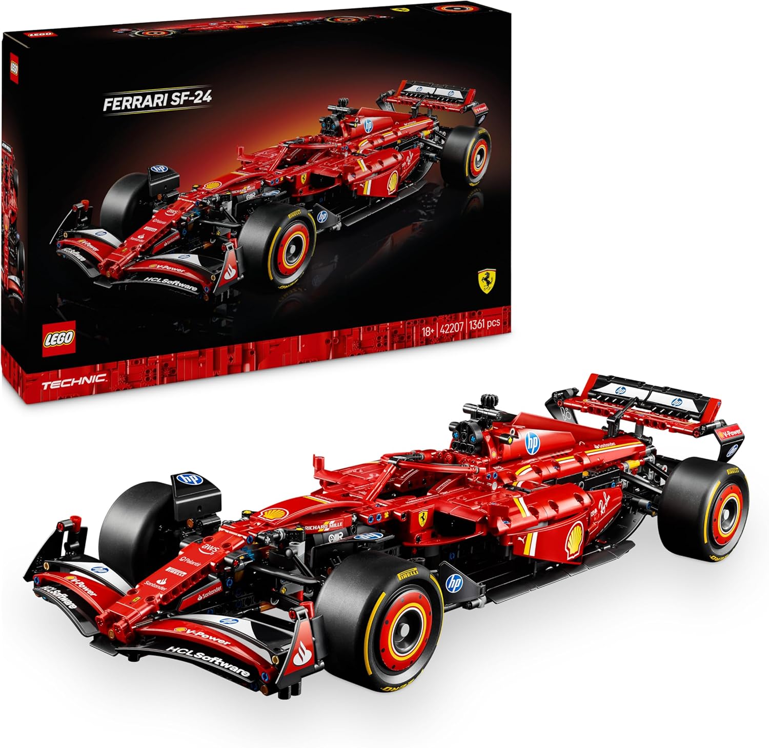LEGO Technic Ferrari SF-24 Formel 1 Rennwagen Modellbau fuer Erwachsene