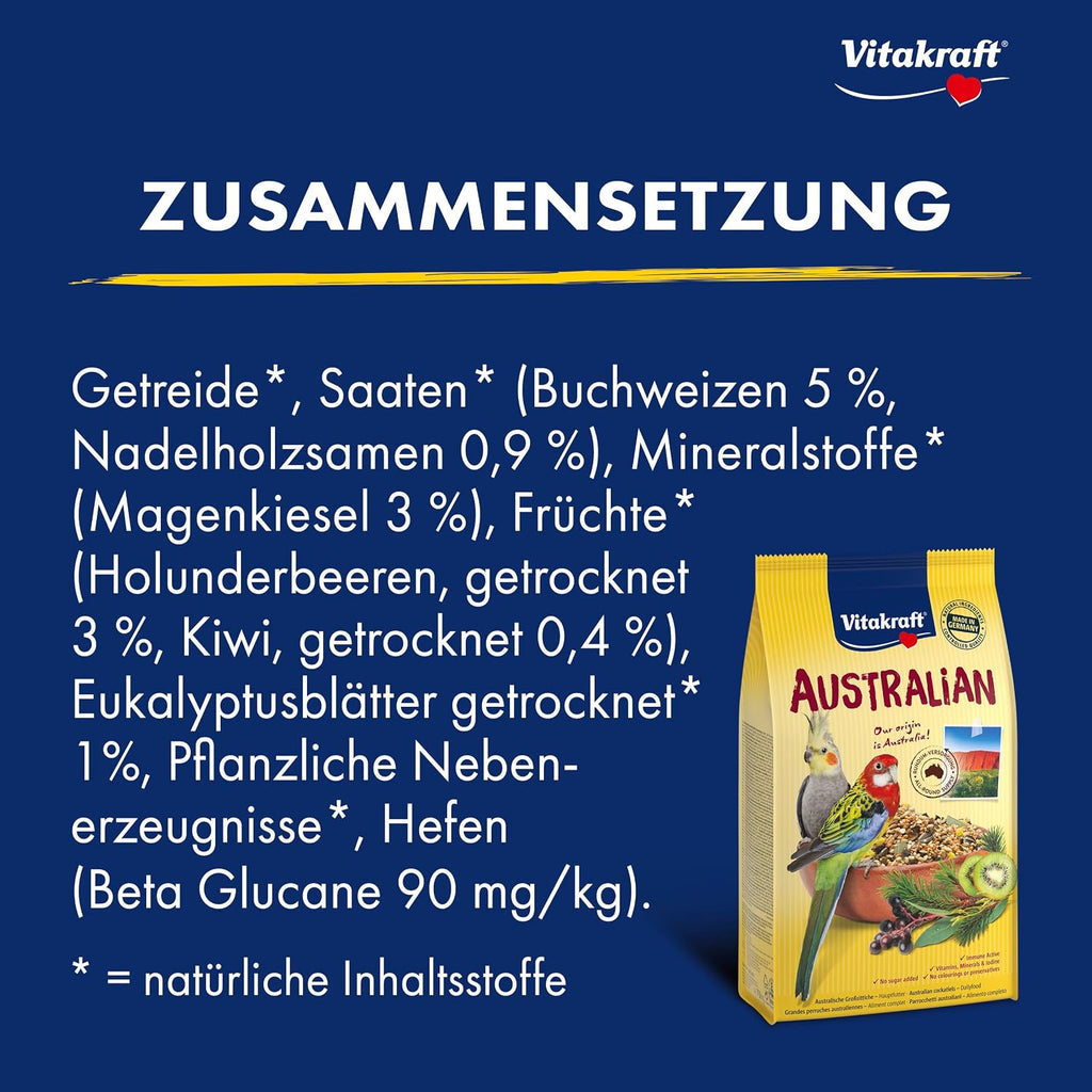 Vitakraft African Futter für Kleinpapageien 5 x 750 g zuckerfrei