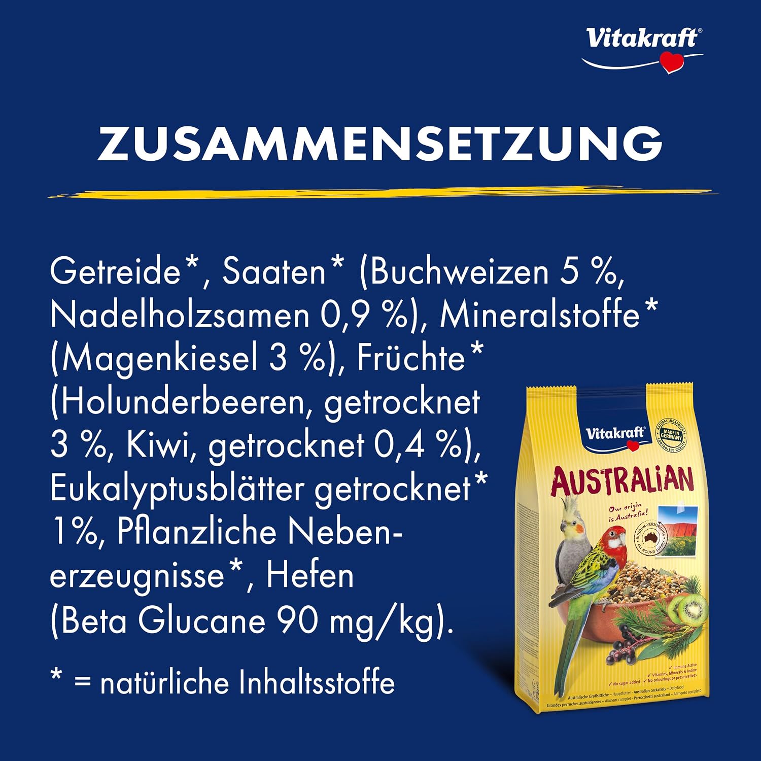 Vitakraft African Futter für Kleinpapageien 5 x 750 g zuckerfrei