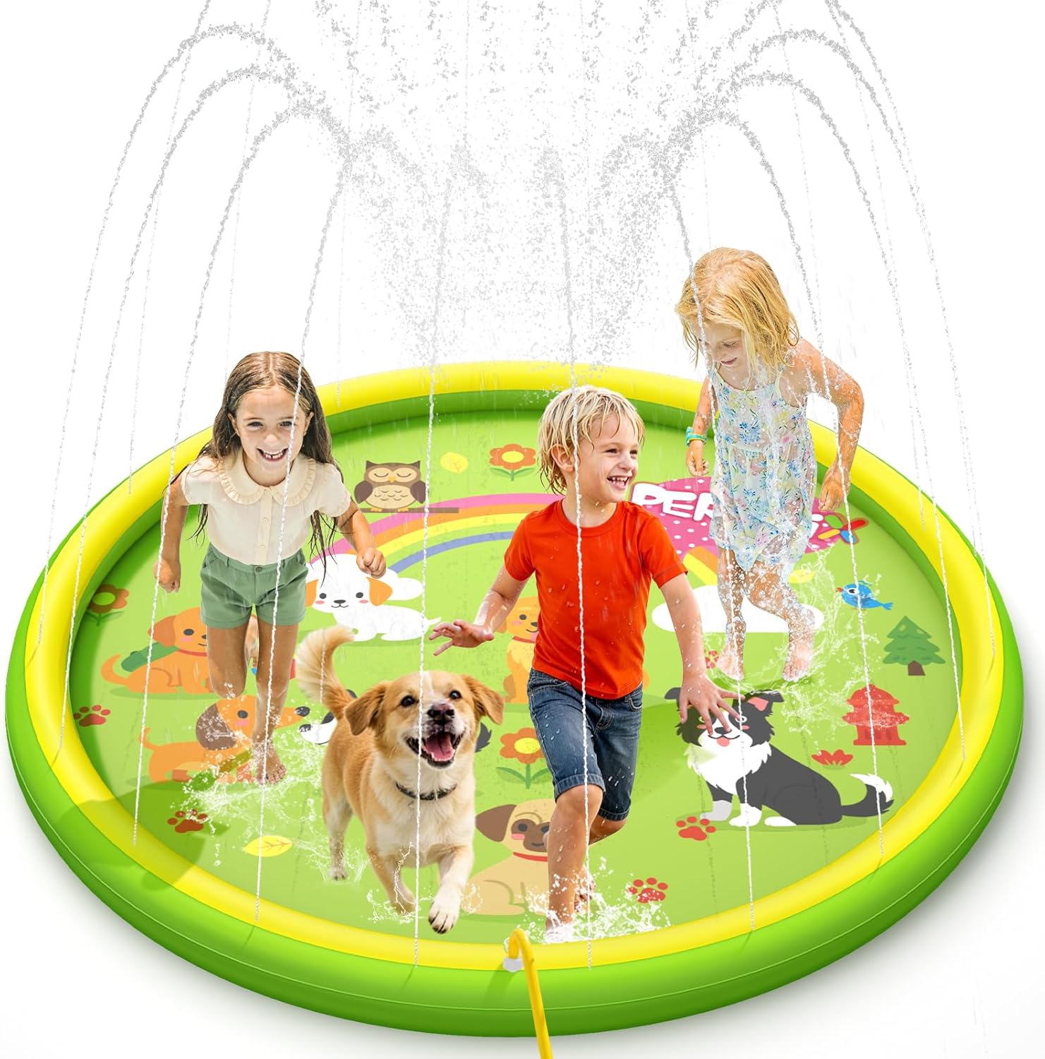 Peradix Sprinkler Wasser-Spielmatte 170 cm Anti-Rutsch Garten Kinder