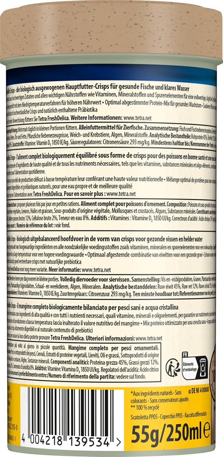 TetraMin Crisps Fischfutter fuer Zierfische mit klarer Wasserformel