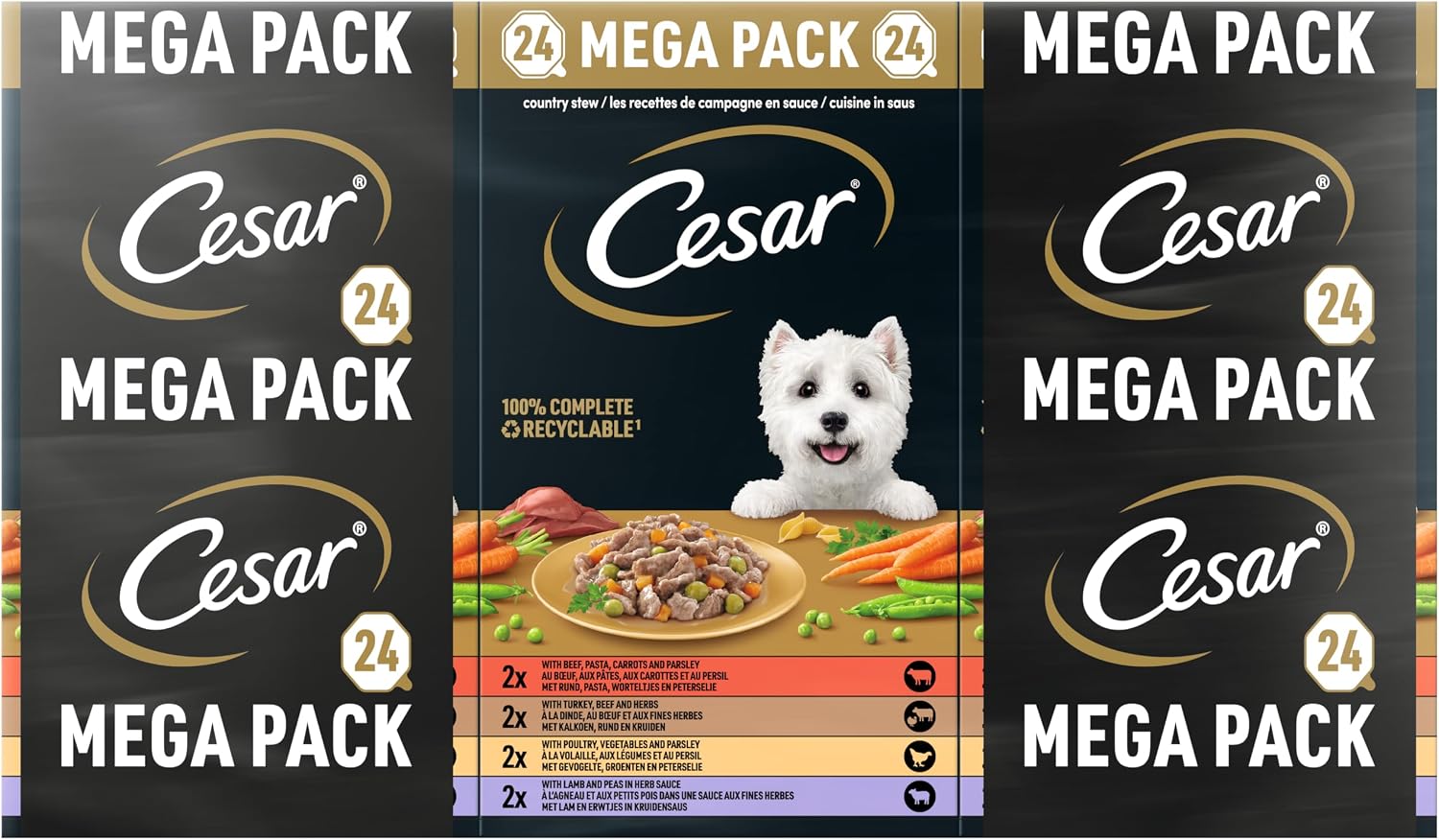 Cesar Hundenassfutter Landragout Multipack 24 x 150 g Schale