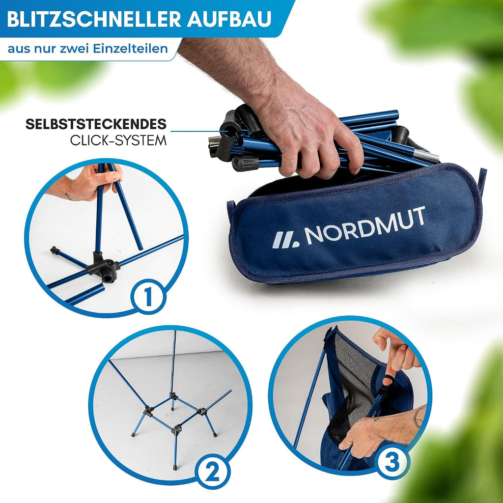 NORDMUT Campingstuhl ultraleicht klappbar Aluminium bis klein