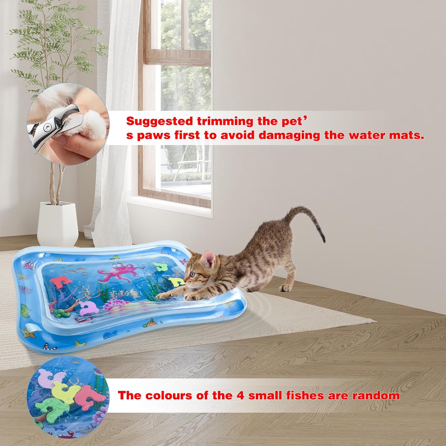 Aufblasbare Wasserspielmatte fuer Katzen und Hunde aus PVC als interaktives Spielzeug