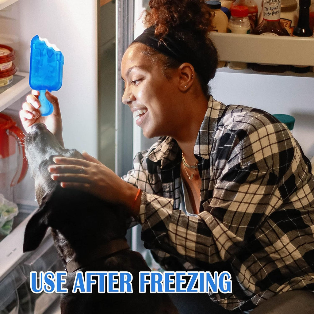 Kauspielzeug Welpe gefrierbar 2er Set blau Eiscreme Zahnungshilfe