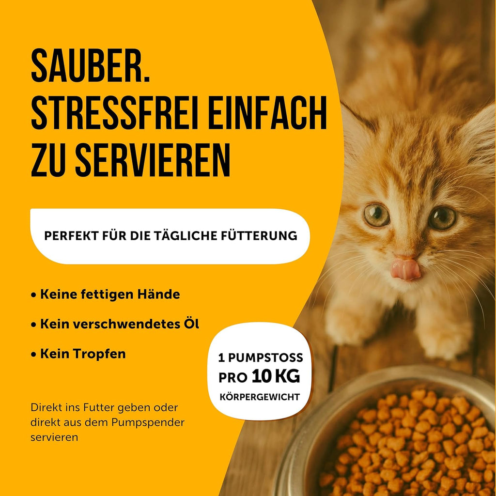 Lachsoel 1 L Norwegen fuer Hund und Katze Omega 3 6 9 Vitamin E Pumpe