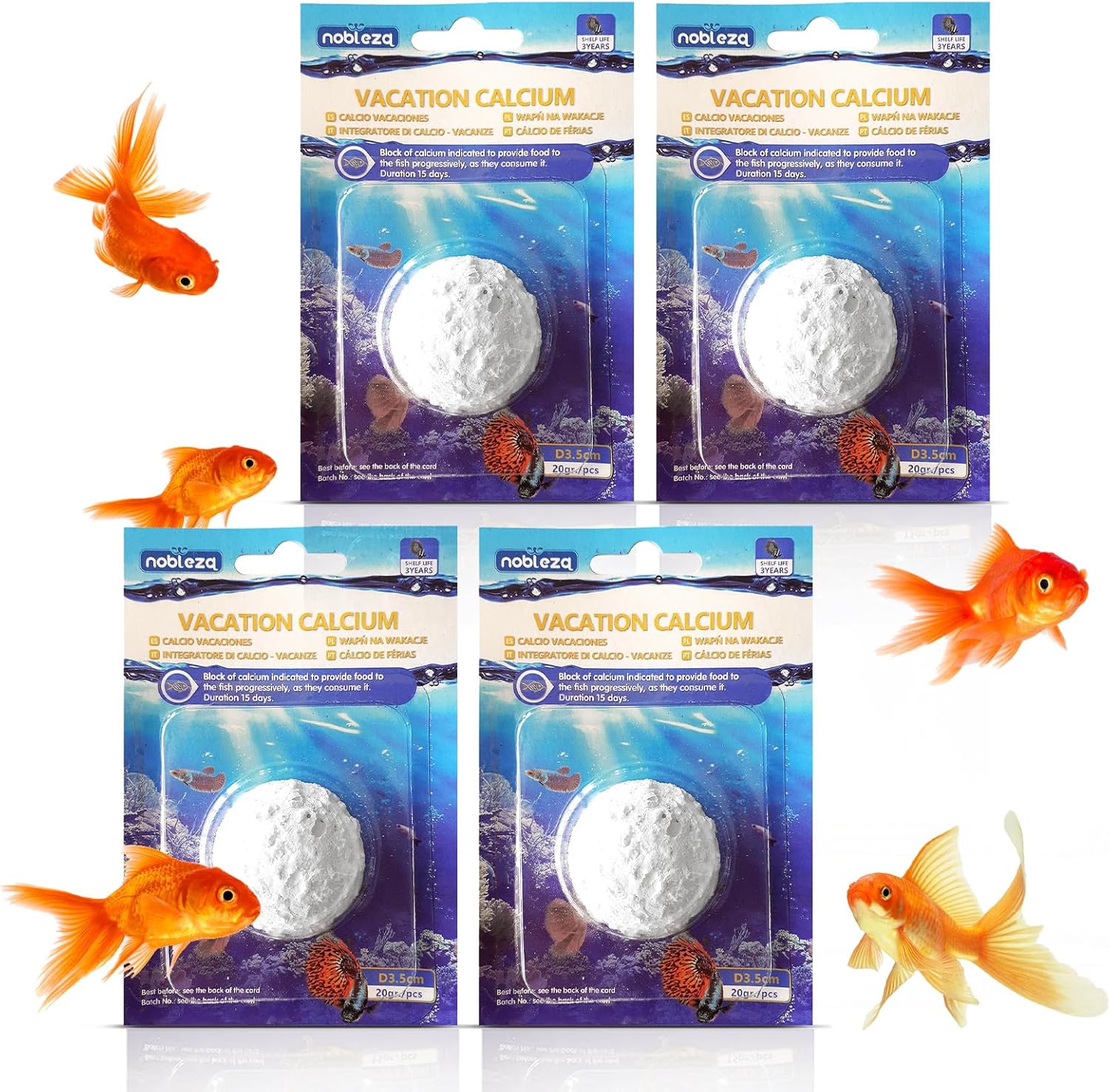 Nobleza Ferienfutter Tabletten 15 Tage fuer Aquarienfische 4er Pack