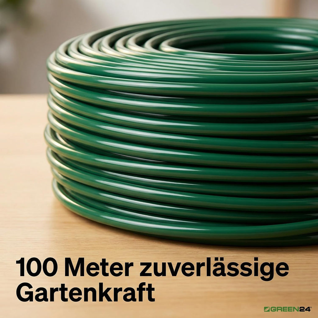 Pflanzenbindeschnur 100 m Ø 3 mm elastische Hohlschnur Kunststoff gruen