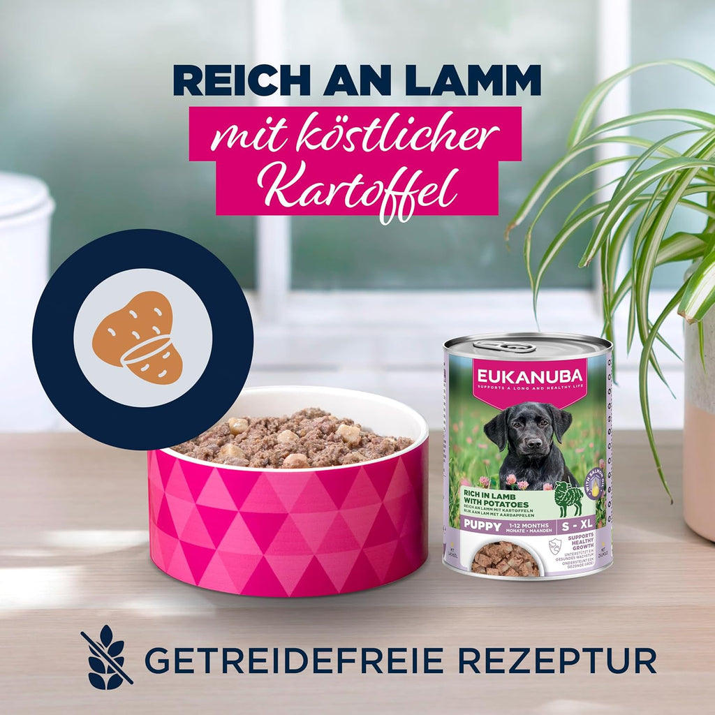 Eukanuba Welpen Nassfutter Lamm & Kartoffel 6x400g () verschiedene Sorten