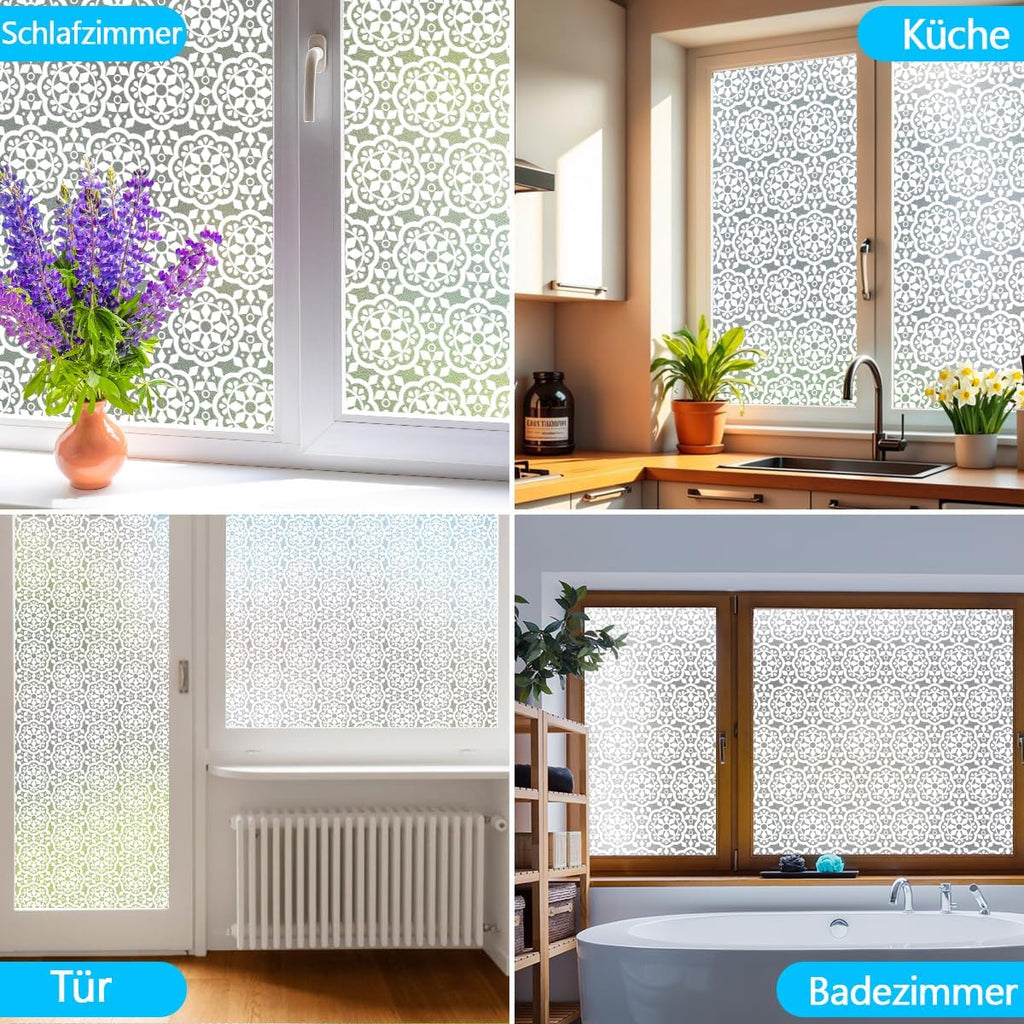 Niviy Sichtschutzfolie Schmetterling 59,5x200 cm statisch Milchglas Matt Weiss