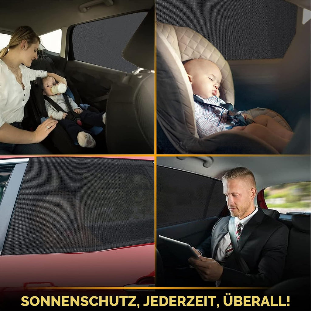 Auto-Sonnenschutz dehnbar atmungsaktiv, 2er Set fuer Kinder, universell passend