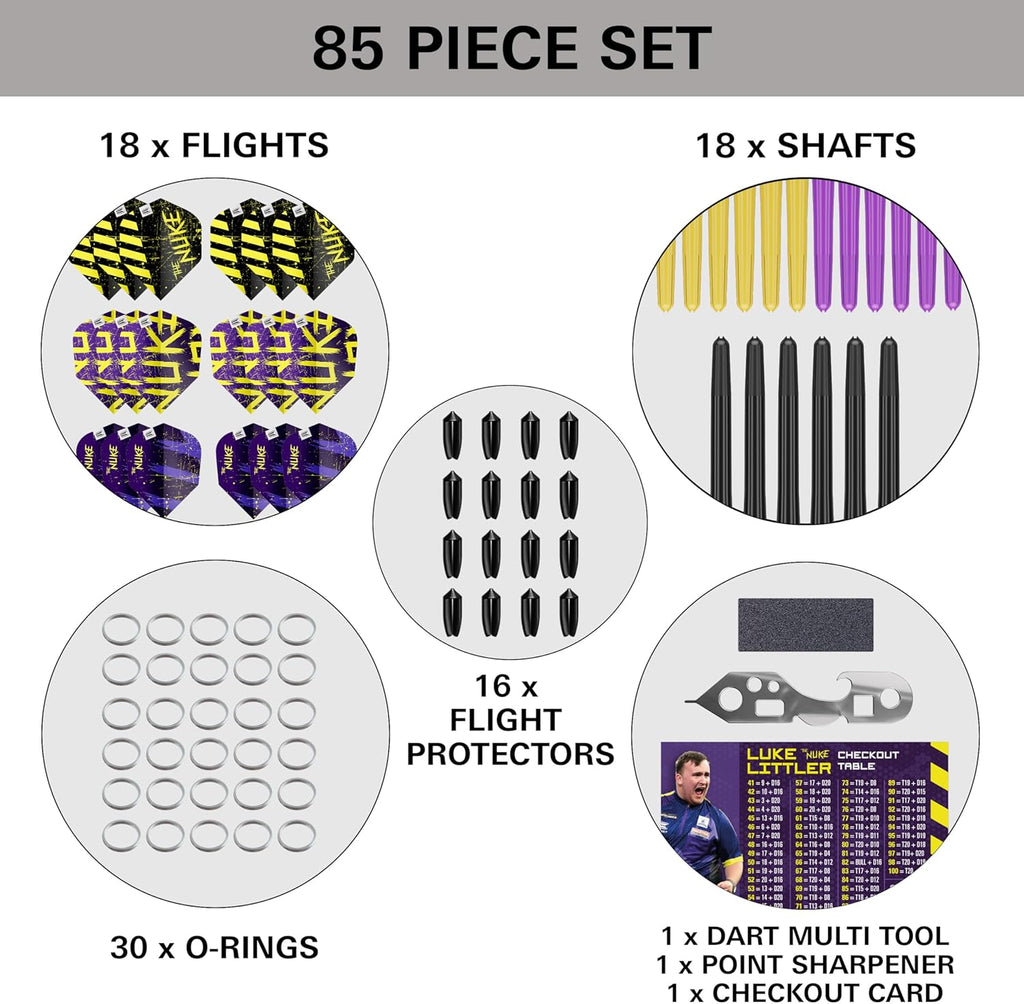 Target Luke Littler Steel Tip Darts Set Nuke Player Edition