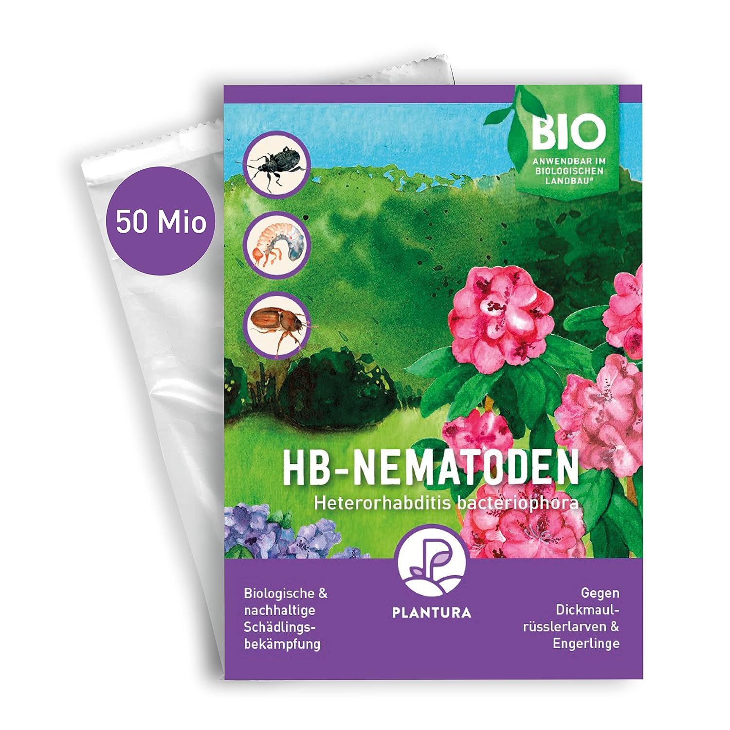 Plantura Nematoden gegen Trauermuecken zum Giessen 5 Mio fuer 5 m² (ca. 50 Pflanzen