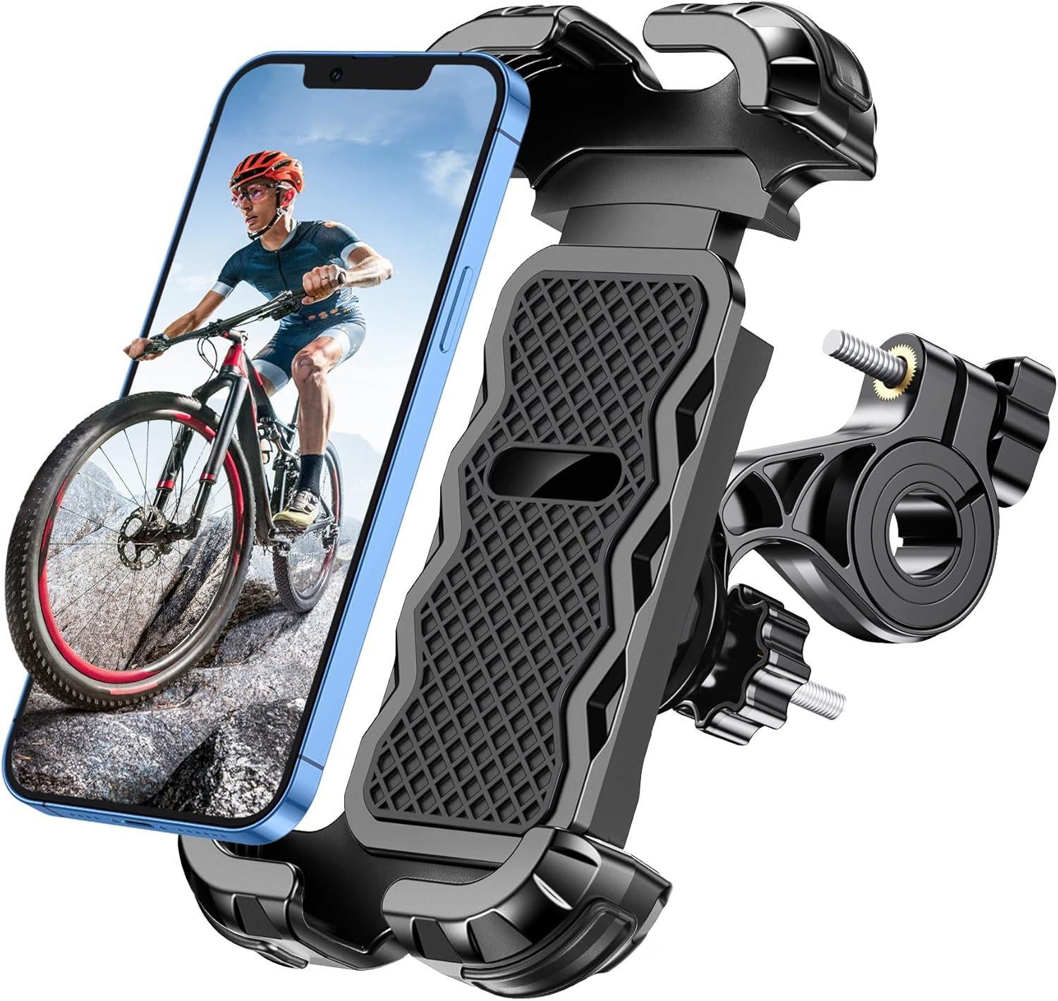 360° Handyhalterung fuer Fahrrad und Motorrad Lenkerhalter Sicherer Halt