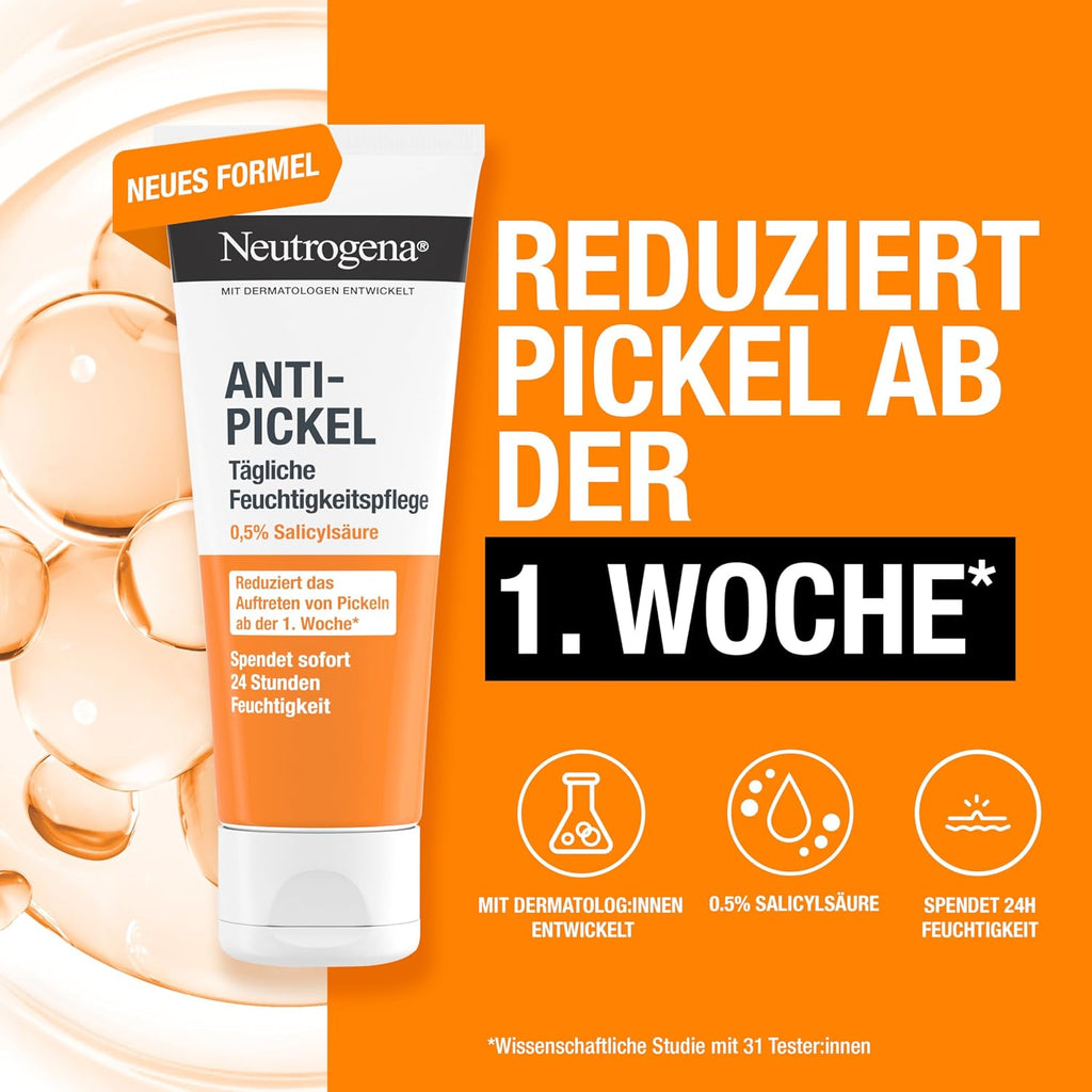 Neutrogena Feuchtigkeitscreme oelfrei 50 ml mit 0,5% Salicylsaeure gegen Pickel