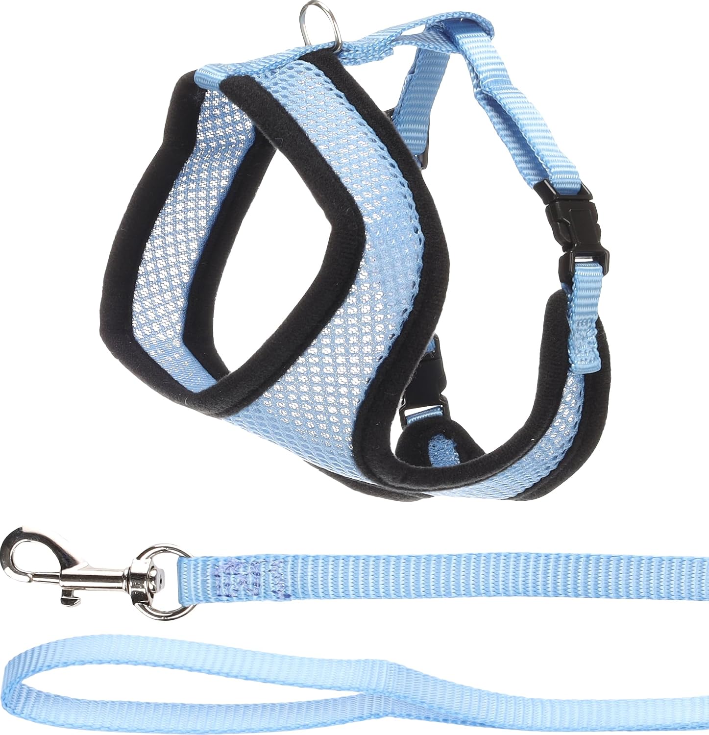 Flamingo Katzen-Geschirr mit Leine Blau Gr. A 28cm verstellbar Nylon Mesh 110cm
