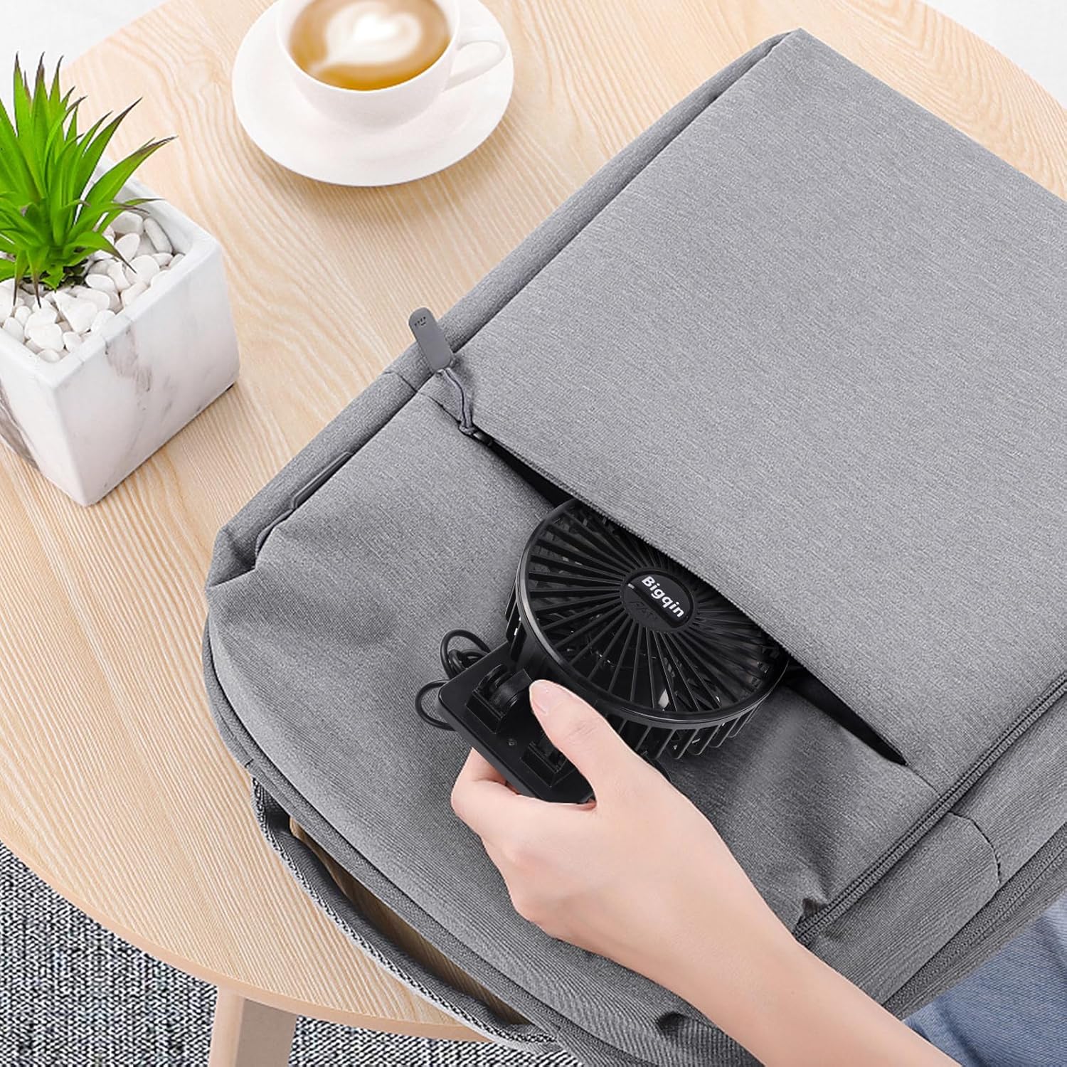 Mini USB Tischventilator 3 Geschwindigkeiten tragbarer Luefter schwarz