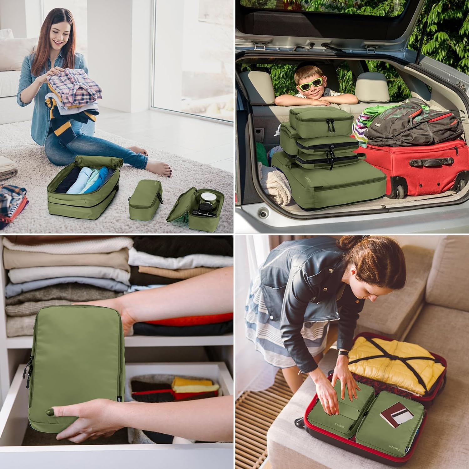 Koffer Organizer Set 8-teilig Packtaschen Packing Cubes Reise Zubehoer