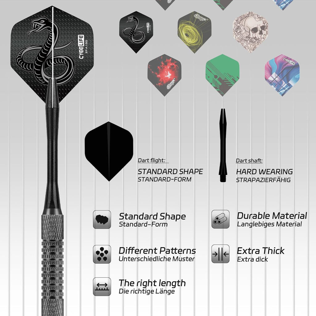 Cyeelife Softdart Pfeile 18 Stueck Kunststoffspitze Set Profi Softdarts