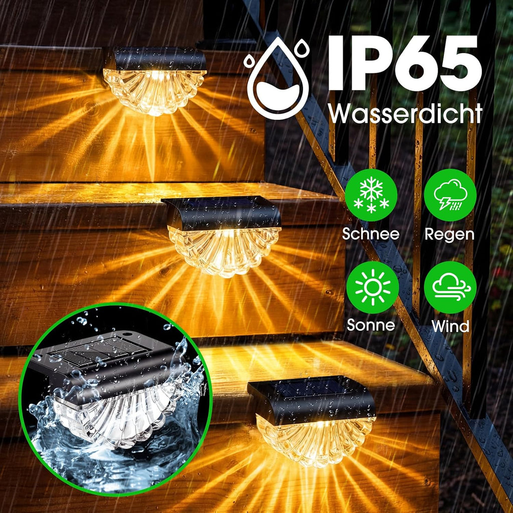 GEARLITE Solarlampen 8er Set LED Warmweiss IP65 Wasserdicht Garten Licht