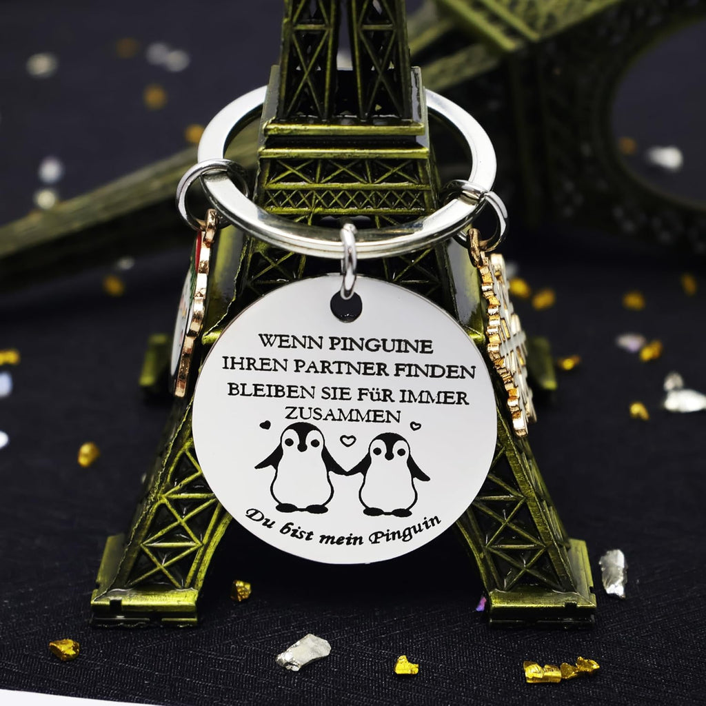 Pinguin Schluesselanhaenger Paar Geschenk zum Jahrestag Hochzeitstag