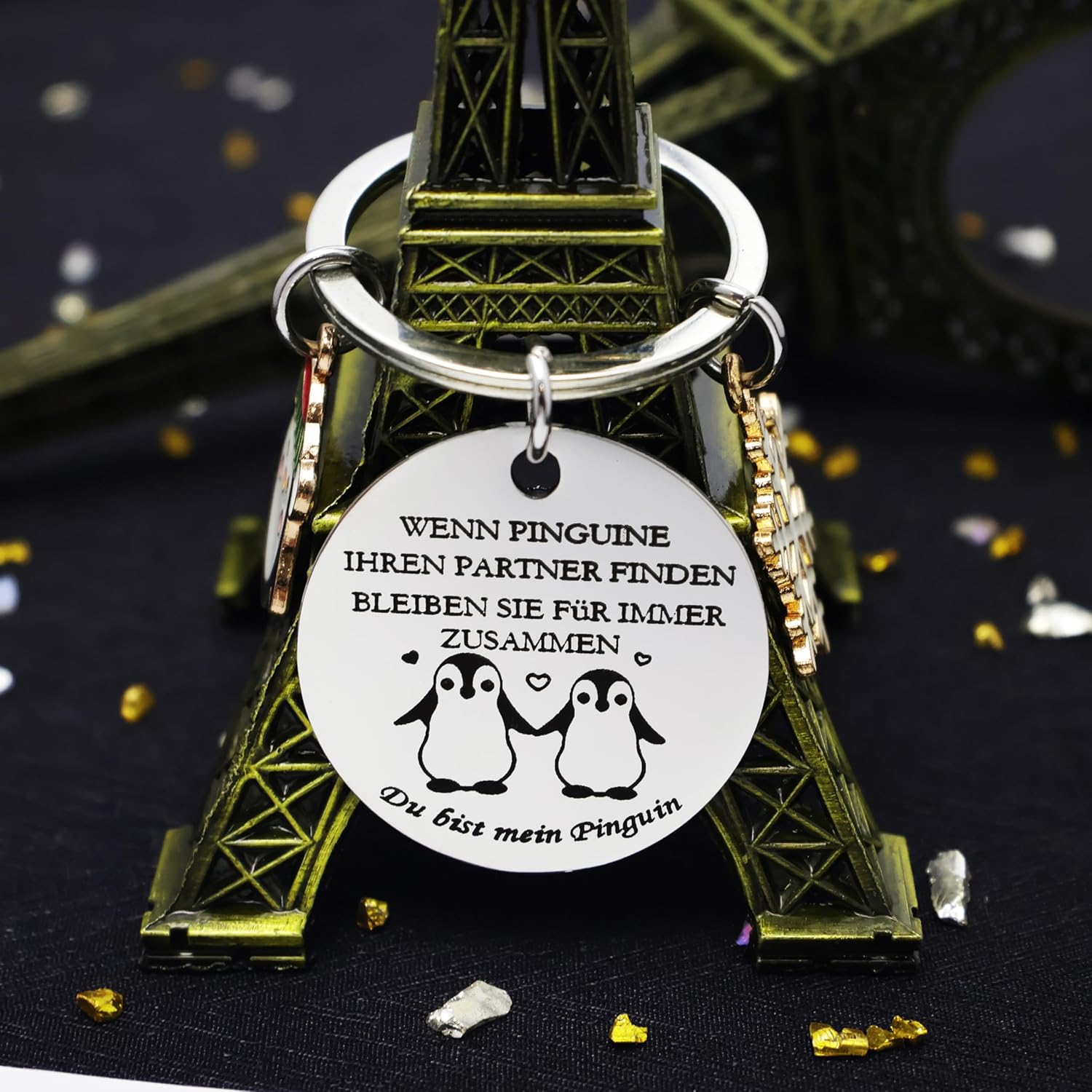 Pinguin Schluesselanhaenger Paar Geschenk zum Jahrestag Hochzeitstag