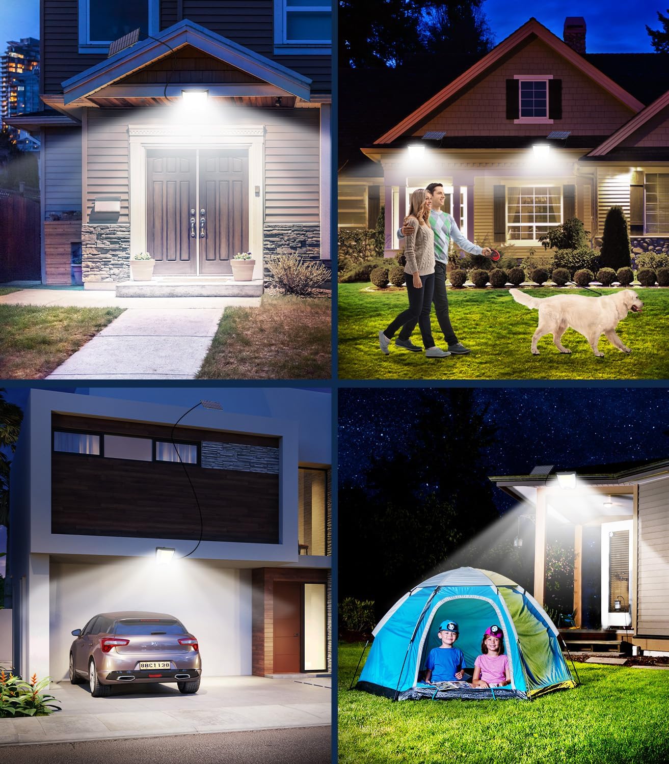 Solarlampe Aussen 288 LEDs mit Bewegungsmelder IP65 3 Modi 270° Garten