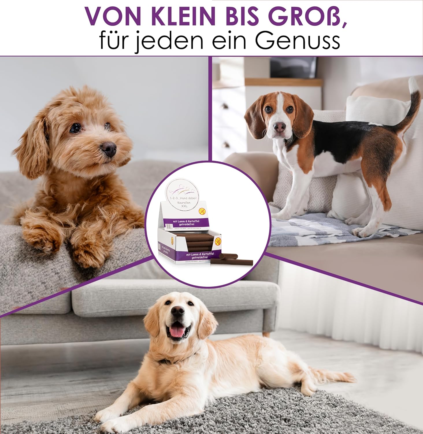 Dentalkaurolle Kaurollen XXL 50er Tray Kaustangen fuer Hunde verschiedene Sorten