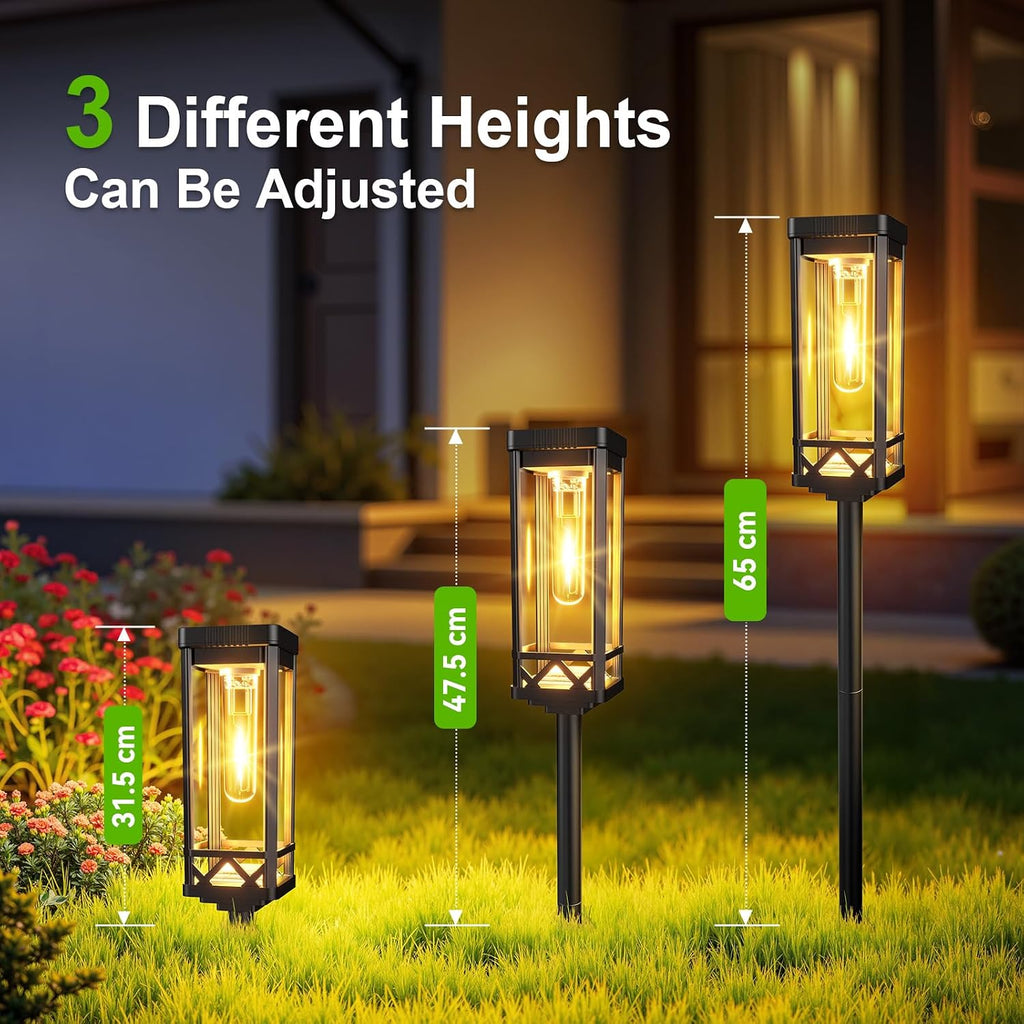 BUCASA Solarlampen Aussen 6er Set 1000 mAh IP65, 15 Std. Beleuchtung Garten