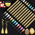 IVSUN Metallic Marker 12er Set Dual Tip Acrylstifte wasserfest