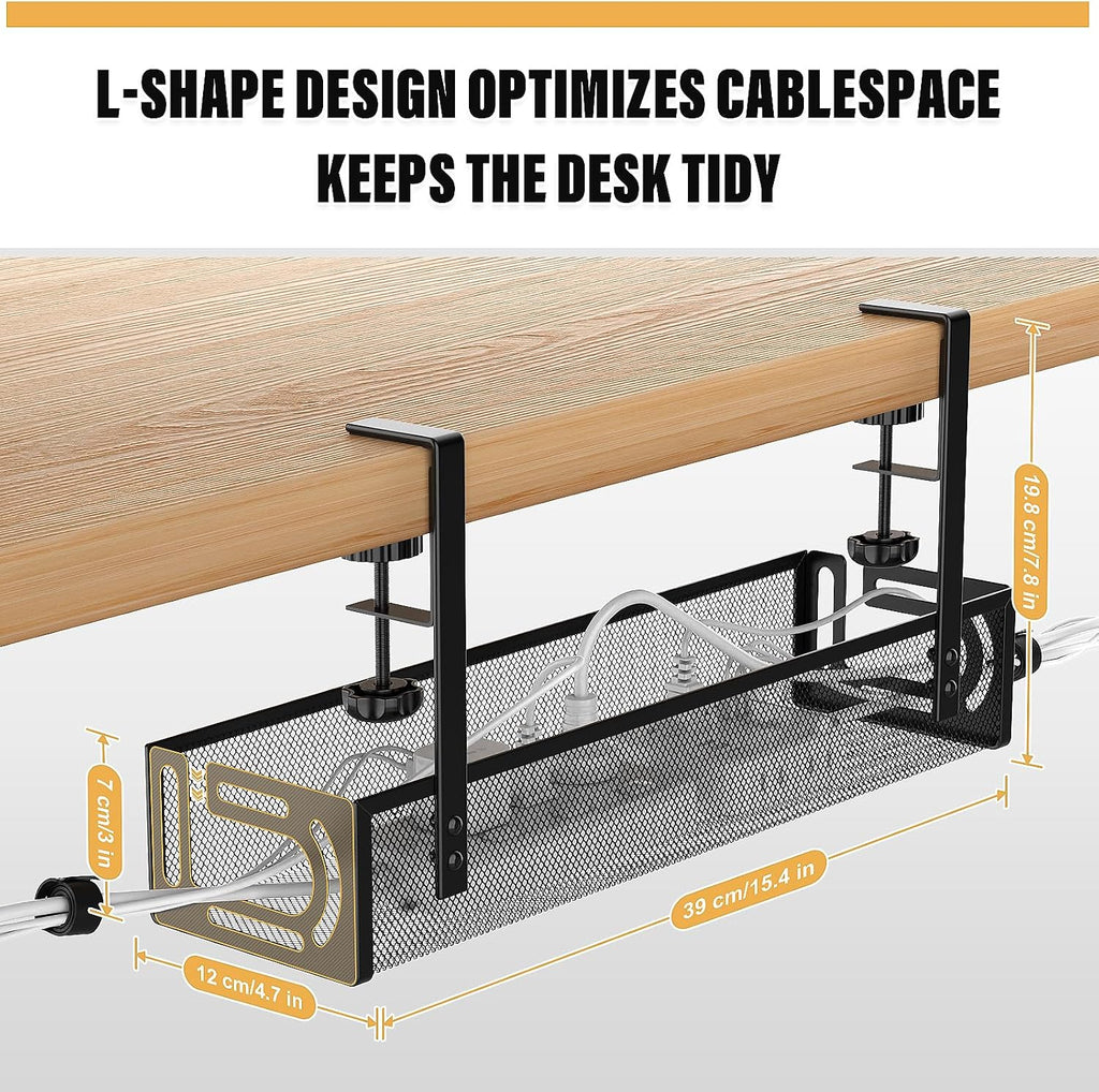 Cinati Schreibtisch Kabelmanagement Klemme ohne Bohren Organizer 40cm-64cm
