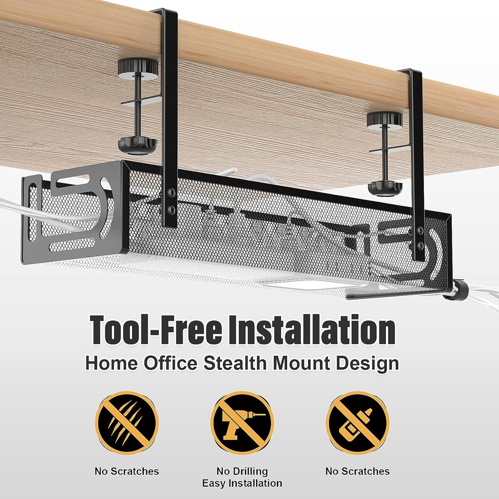 Cinati Schreibtisch Kabelmanagement Klemme ohne Bohren Organizer 40cm-64cm