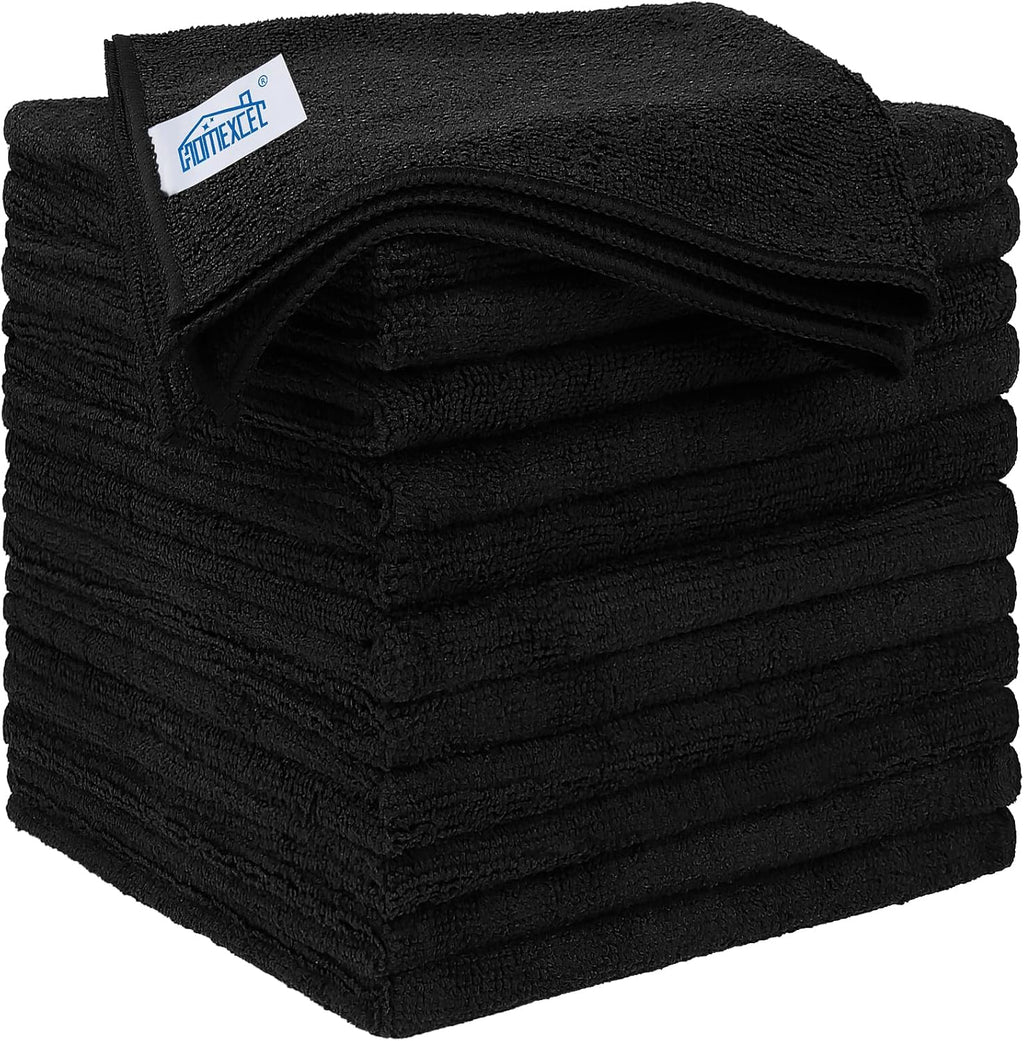 Mikrofasertuecher Reinigungstuecher schwarz 12 Stueck fusselfrei 30x30 cm