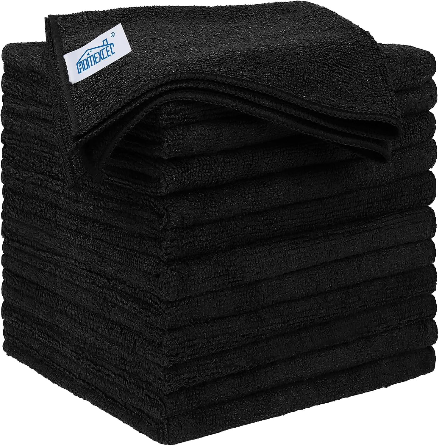 Mikrofasertuecher Reinigungstuecher schwarz 12 Stueck fusselfrei 30x30 cm