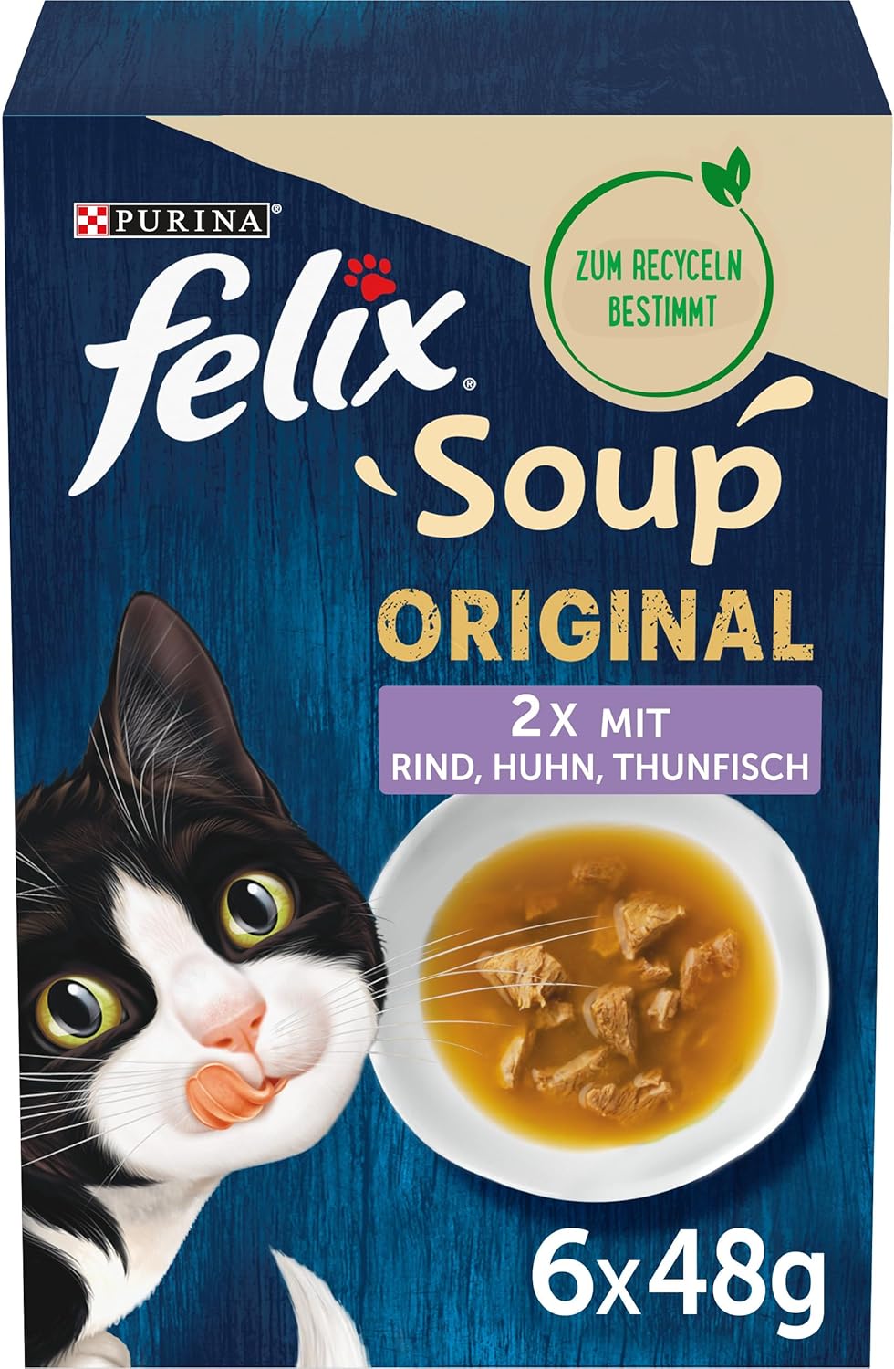 Felix Katzennassfutter Soup verschiedene Sorten mit Kabeljau Thunfisch Scholle 8