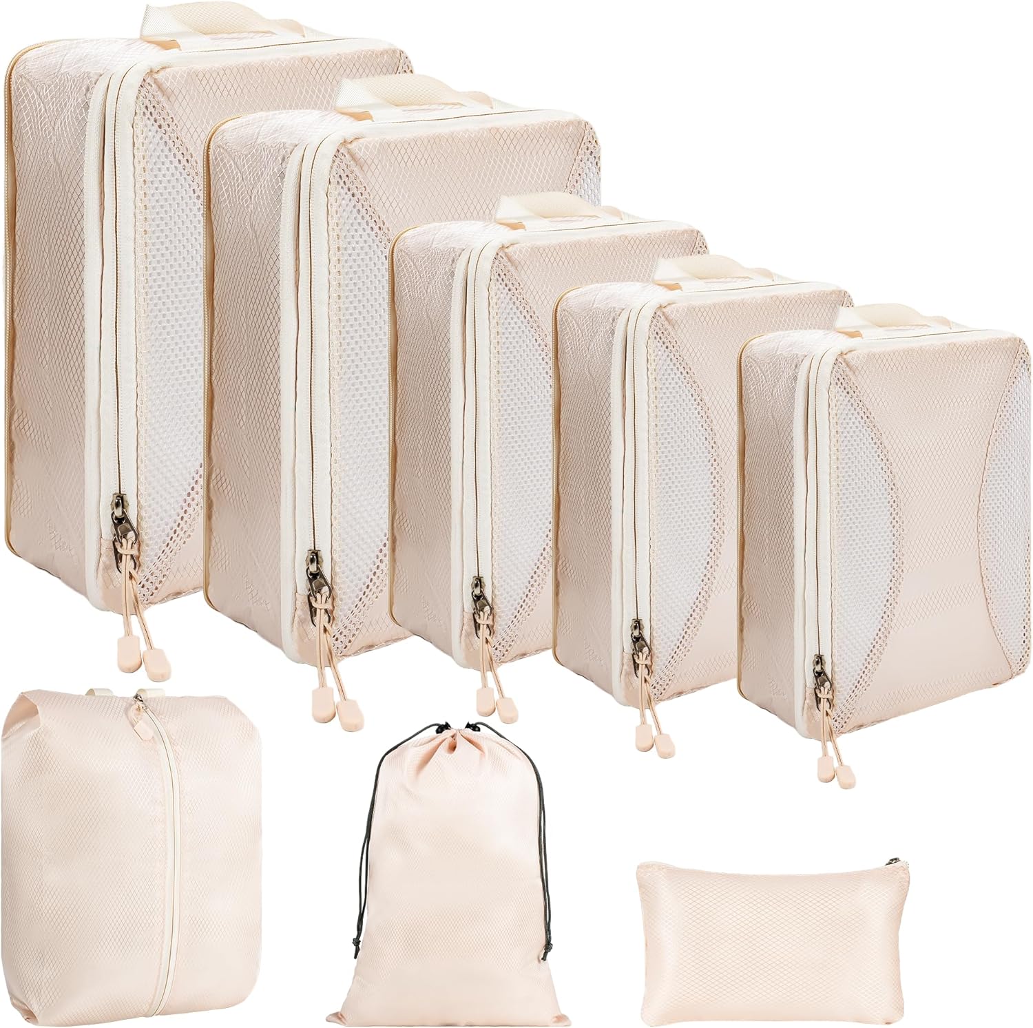 Koffer Organizer Set 8-teilig Kompressions Packing Cubes Reisegepaeck