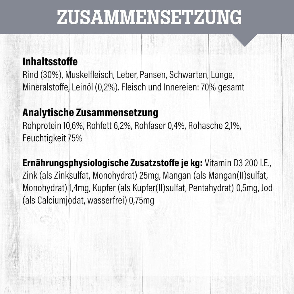 Gefluegel Nassfutter fuer ausgewachsene Hunde, getreidefrei, verschieden
