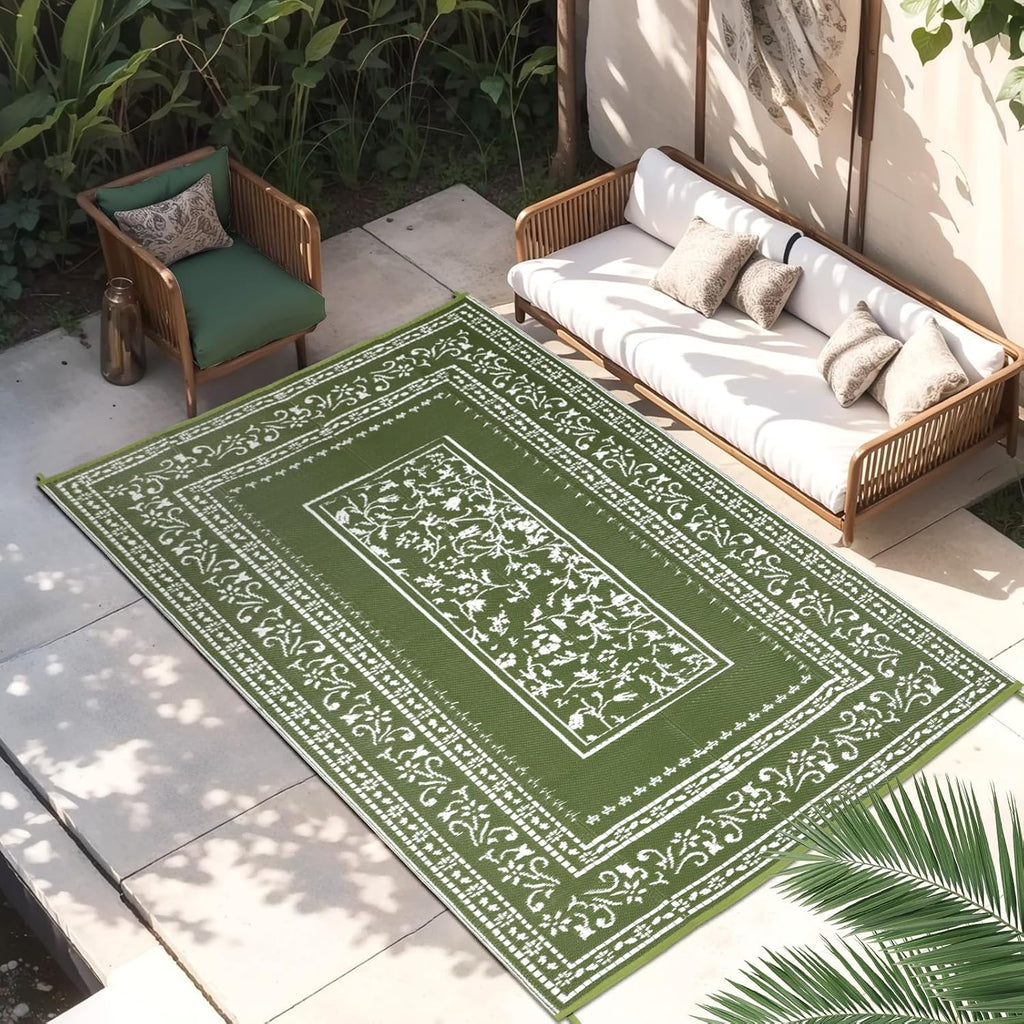 Outdoor Teppich blau 150 x 245 cm wetterfest wasserdicht UV-bestaendig 180cm-275c