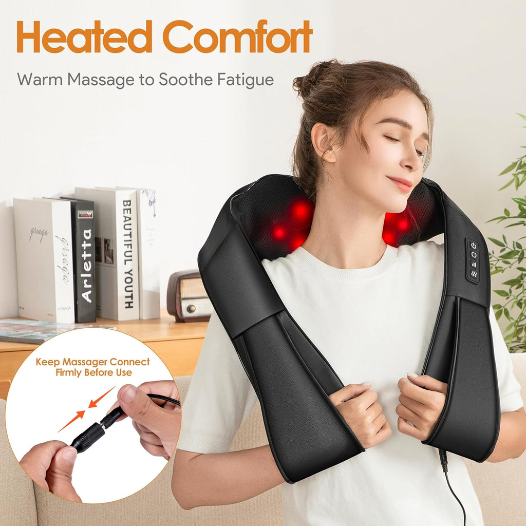 Brelley Shiatsu Nackenmassagegeraet 3D mit Waerme fuer Nacken Ruecken Beine