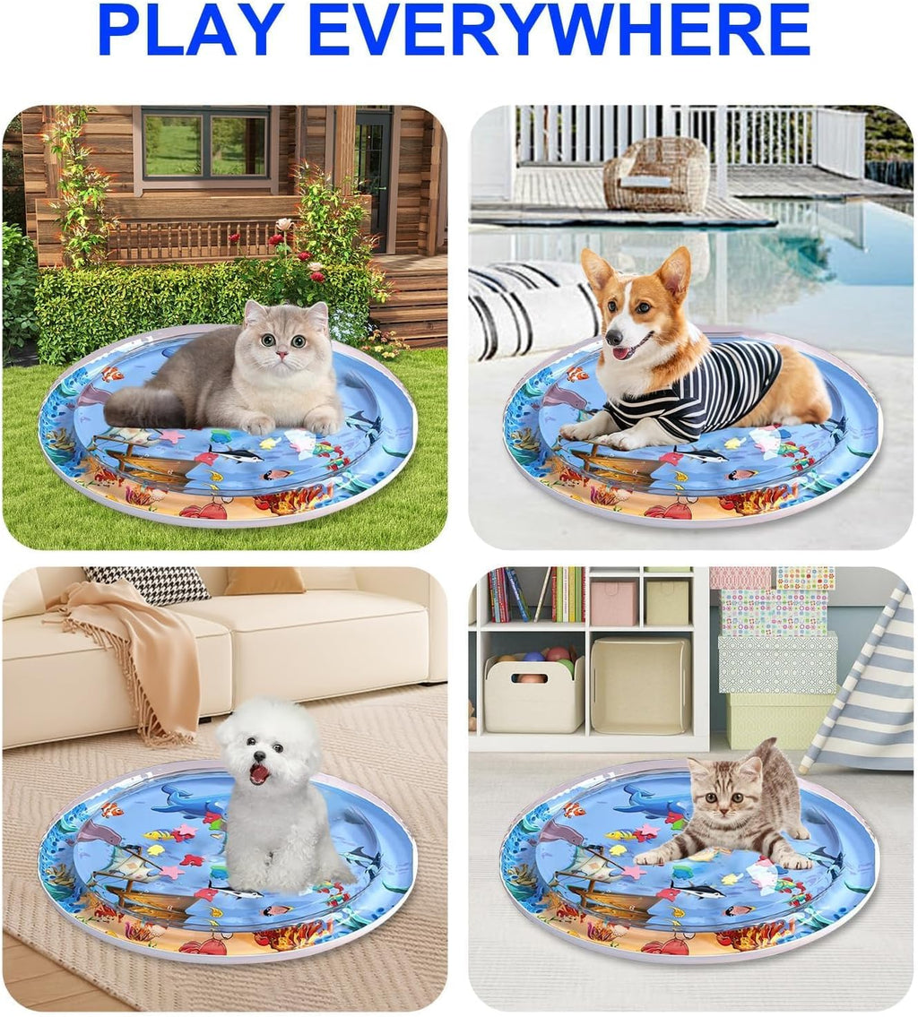 Interaktive Wasserspielmatte fuer Katze und Hund mit Sensor Sommer