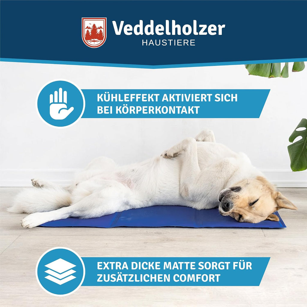 Veddelholzer Hundekuehlmatte 50-65 cm extra dick selbstkuehlend faltbar
