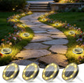 cshare Solar Bodenleuchten 4er Set 13 LED Wasserdicht Garten Weg Terrasse Warmwe