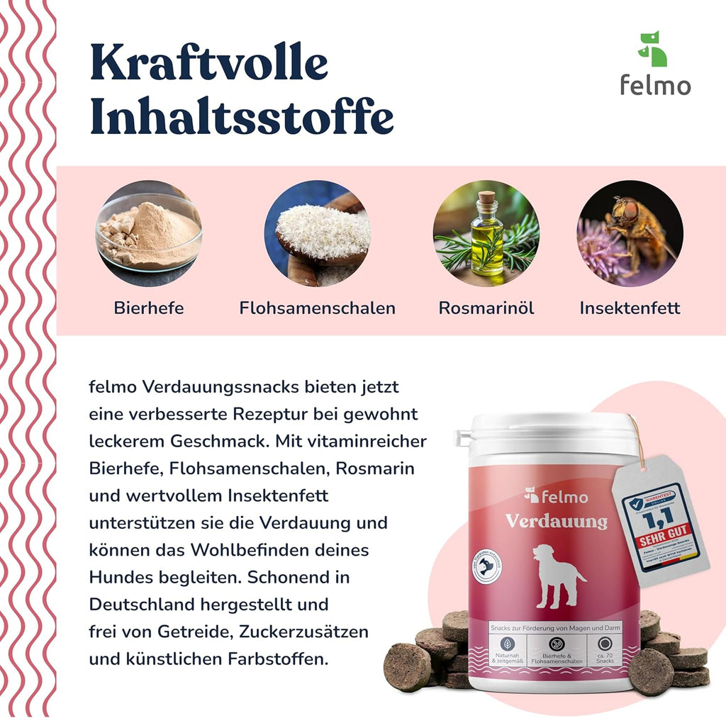 Verdauungs-Snacks fuer Hunde mit Bierhefe Insekten Vollfett getreidefre