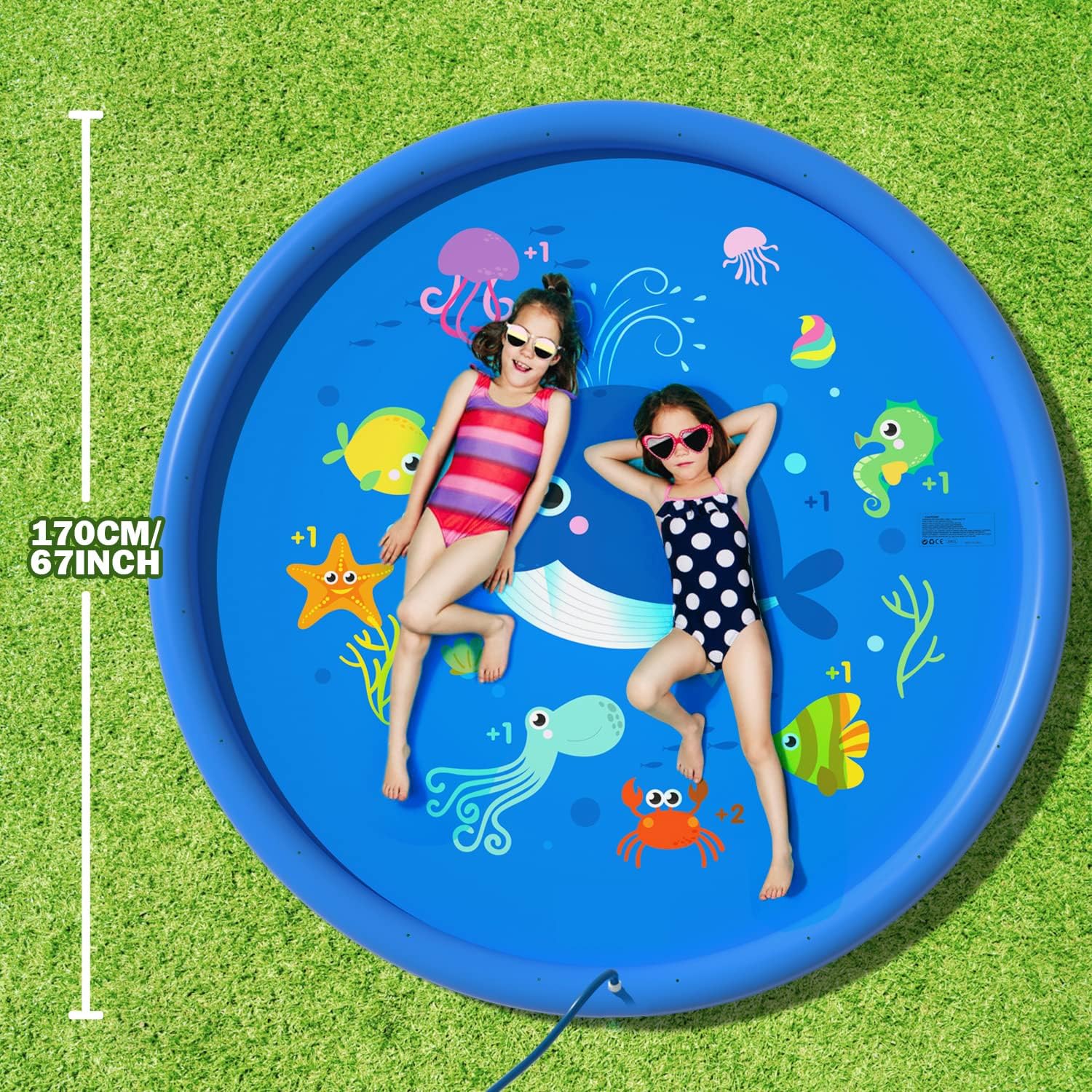 Peradix Splash Pad 170 cm Sprinkler Spielmatte Wasserpool Kinder Garten