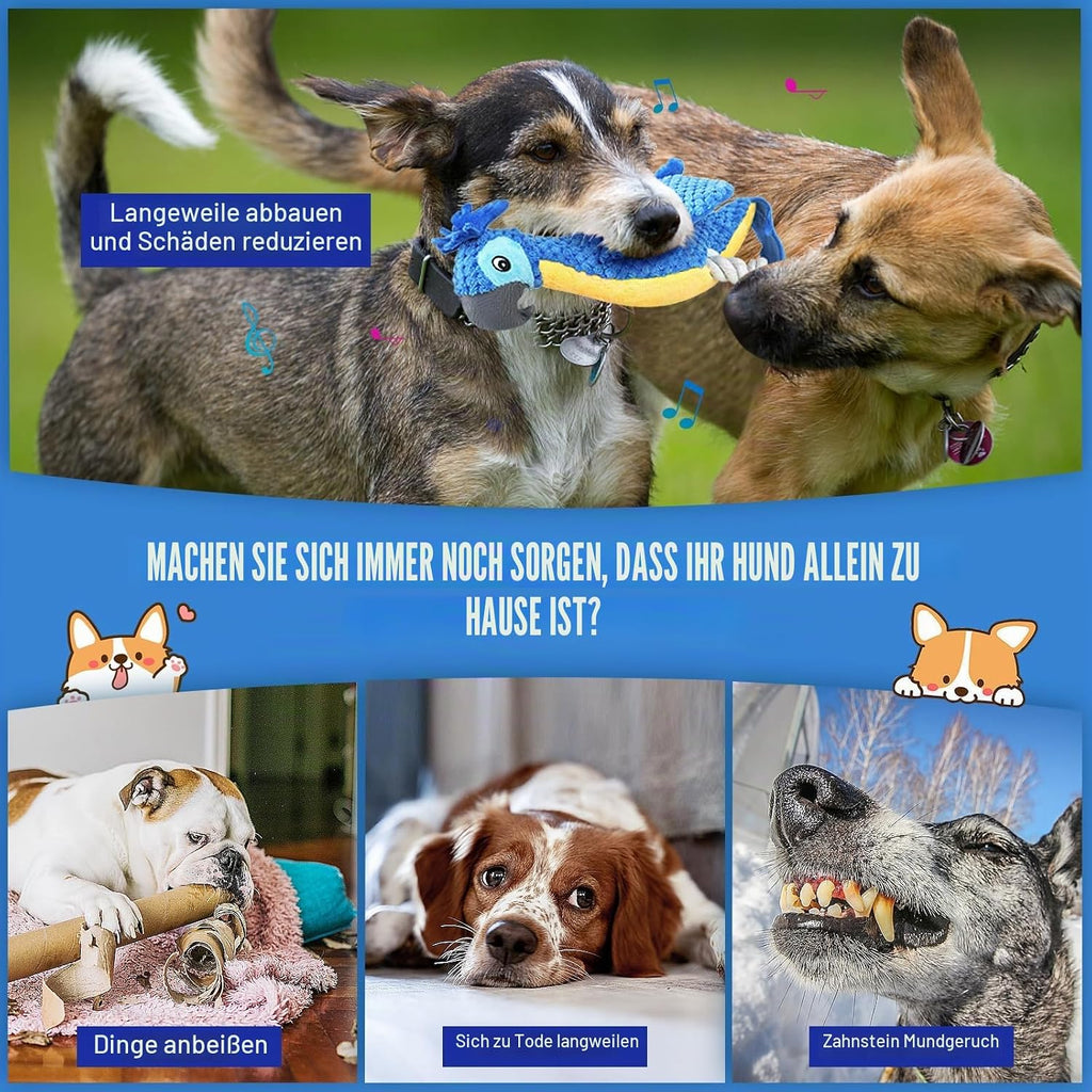 ROSAUI Hundespielzeug Pluesch mit Quietscher und Knisterpapier fuer Welpen