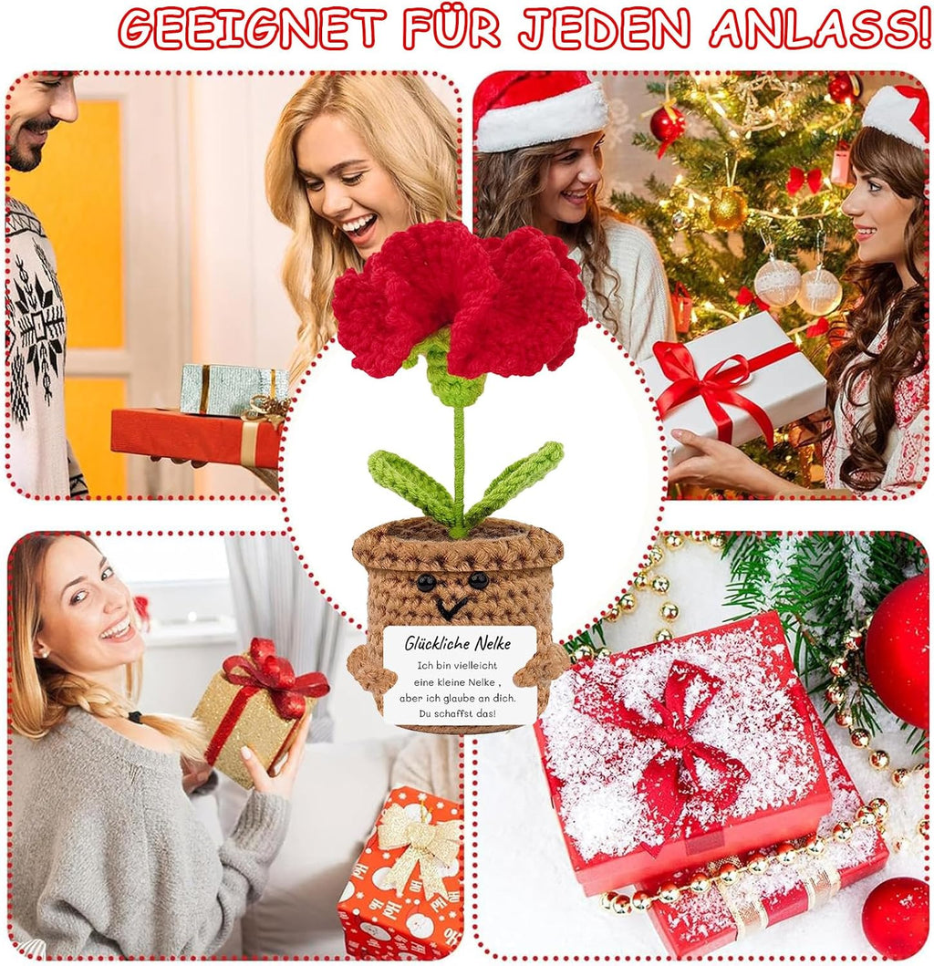 Muttertagsgeschenk Rosa Tulpe mit Energiekarte Geschenk fuer Mama Frau